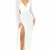 Portia And Scarlett - PS1981 Long Sleeves Plunging V Neck Gown
