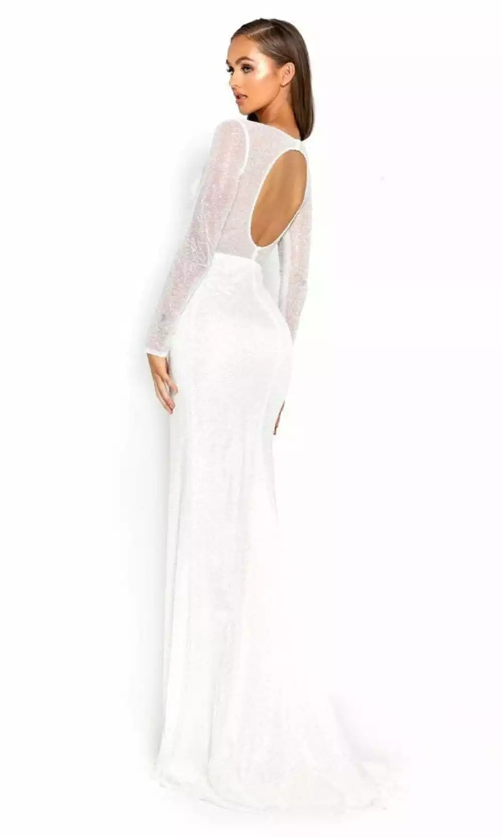 Portia And Scarlett - PS1981 Long Sleeves Plunging V Neck Gown 4 Portia And Scarlett - PS1981 Long Sleeves Plunging V Neck Gown - Image 2