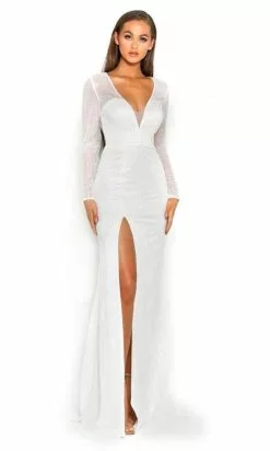 Portia And Scarlett - PS1981 Long Sleeves Plunging V Neck Gown 9 Portia And Scarlett - PS1981 Long Sleeves Plunging V Neck Gown -Wedding Dresses shop online portia and scarlett ps1981 long sleeves plunging v neck gown evening dresses 28135955300435