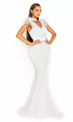 Portia And Scarlett - PS2017 Glitter Mesh V-Neck Evening Dress 9 Portia And Scarlett - PS2017 Glitter Mesh V-Neck Evening Dress -Wedding Dresses shop online portia and scarlett ps2017 glitter mesh v neck evening dress wedding dresses 14769809293395