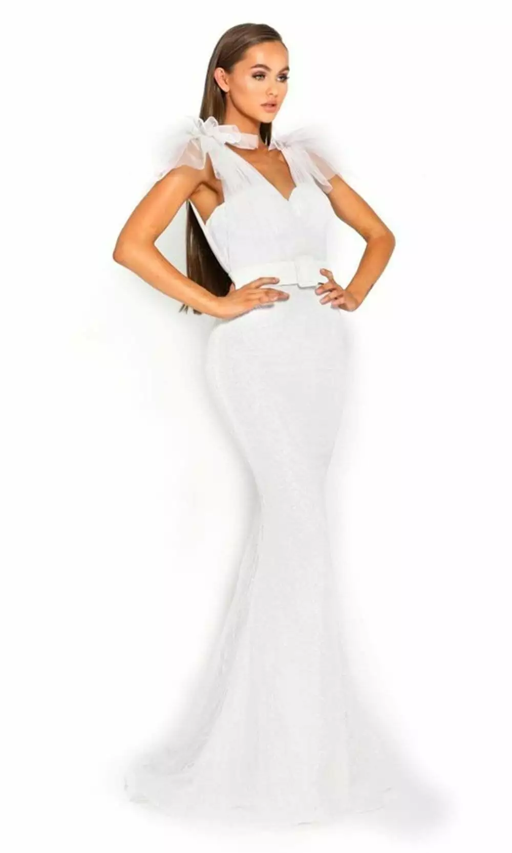 Portia And Scarlett - PS2017 Glitter Mesh V-Neck Evening Dress 5 Portia And Scarlett - PS2017 Glitter Mesh V-Neck Evening Dress - Image 3