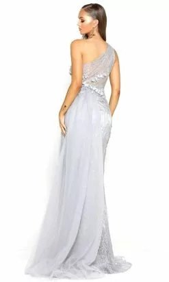 Portia And Scarlett - PS2018 Floral Lace One Shoulder A-Line Gown -Wedding Dresses shop online portia and scarlett ps2018 floral lace one shoulder a line gown prom dresses 28124451012691