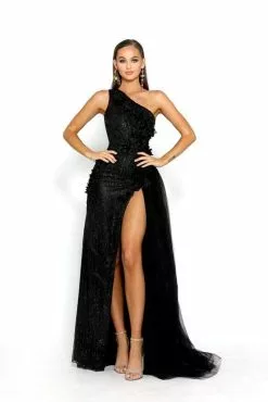 Portia And Scarlett - PS2018 Floral Lace One Shoulder A-Line Gown -Wedding Dresses shop online portia and scarlett ps2018 floral lace one shoulder a line gown prom dresses 28768590823507