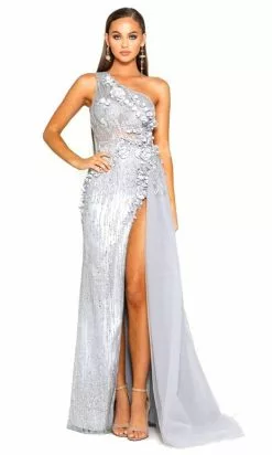 Portia And Scarlett - PS2018 Floral Lace One Shoulder A-Line Gown -Wedding Dresses shop online portia and scarlett ps2018 floral lace one shoulder a line gown prom dresses 28768597344339