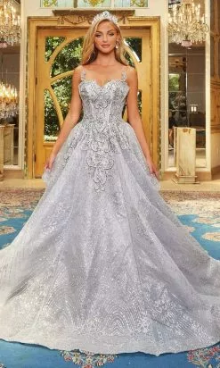 Portia And Scarlett - PS22967 Glitter Embellished Organza Ballgown