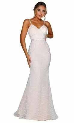 Portia And Scarlett - PS6423 V Neck Mermaid Evening Gown