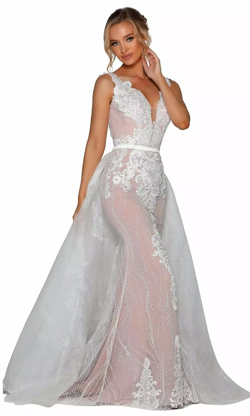 Portia And Scarlett - PS6805S Floral Long Dress With Overskirt 5 Portia And Scarlett - PS6805S Floral Long Dress With Overskirt - Image 3