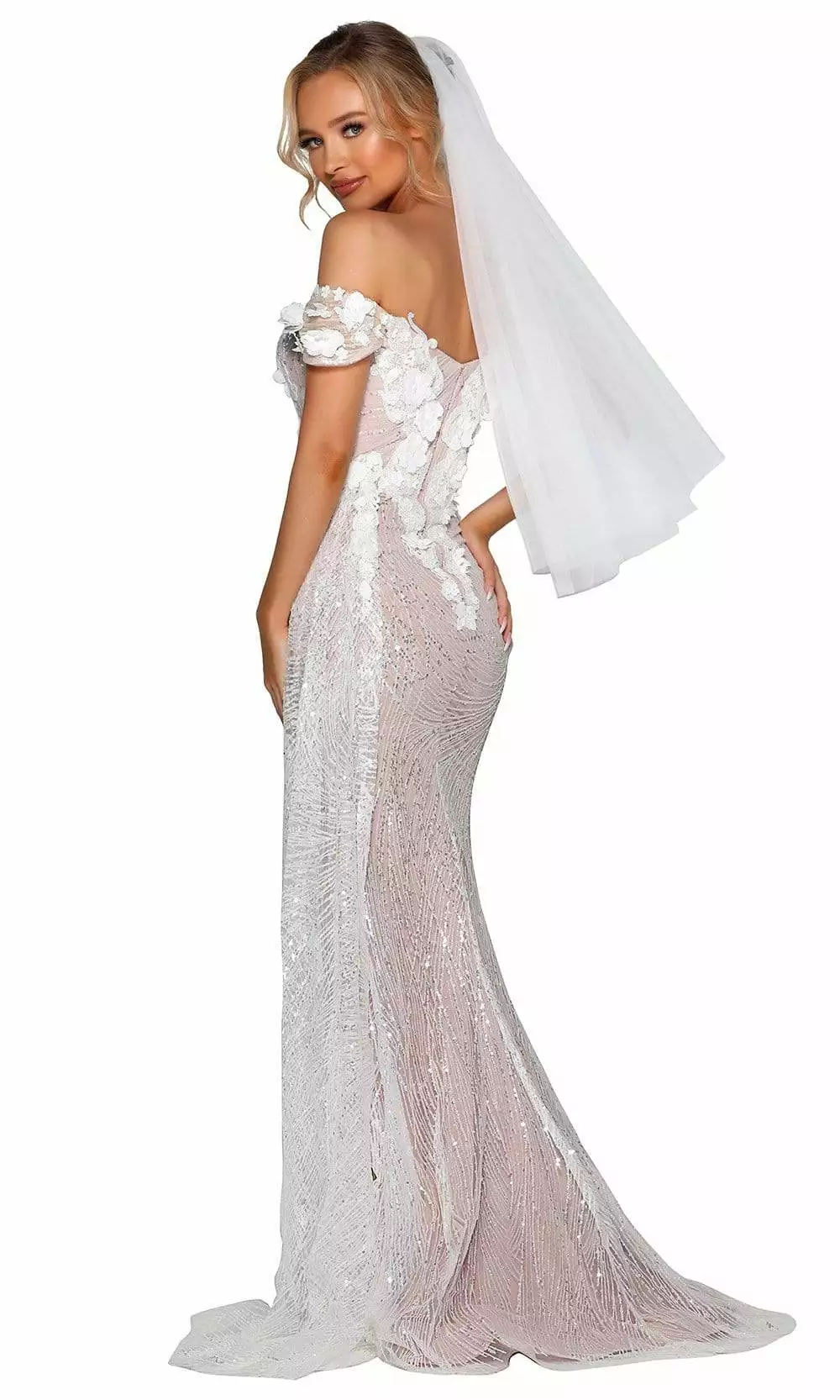 Portia And Scarlett - PSB6800 Off-Shoulder Floral Bridal Gown 4 Portia And Scarlett - PSB6800 Off-Shoulder Floral Bridal Gown - Image 2