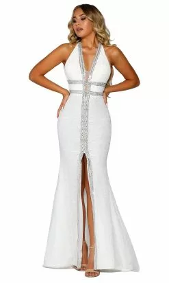 Portia And Scarlett - PSB6804 V Neck Slit Trumpet Dress