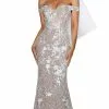 Portia And Scarlett - PSB6810 Off-Shoulder Adorned Trumpet Gown