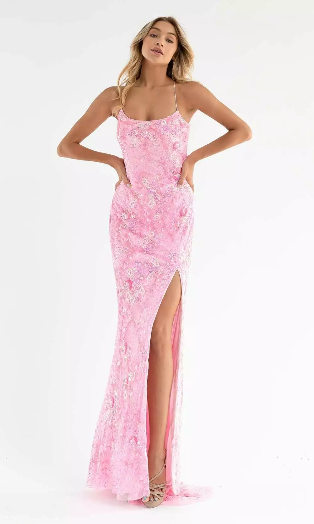 Primavera Couture - 3737 Sequin Scoop Neckline Long Gown 6 Primavera Couture - 3737 Sequin Scoop Neckline Long Gown - Image 4