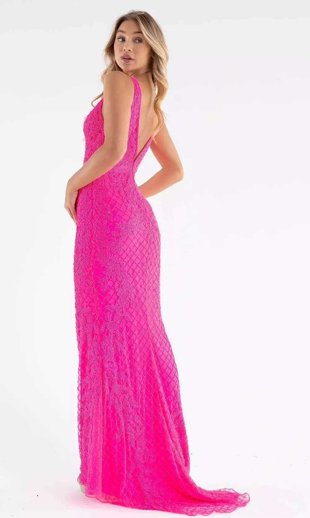 Primavera Couture - 3741 V-Neck Beaded Lace Long Gown 17 Primavera Couture - 3741 V-Neck Beaded Lace Long Gown - Image 15