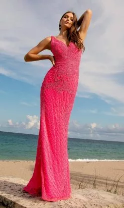 Primavera Couture - 3741 V-Neck Beaded Lace Long Gown 50 Primavera Couture - 3741 V-Neck Beaded Lace Long Gown -Wedding Dresses shop online primavera couture 3741 v neck beaded lace long gown special occasion dress 29495850795091