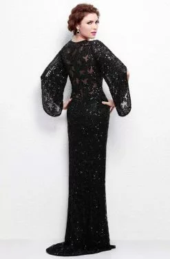 Primavera Couture - 9713 Sequined Flare Sleeve Illusion Sheath Gown -Wedding Dresses shop online primavera couture 9713 sequined flare sleeve illusion sheath gown mother of the bride dresses 28868294180947