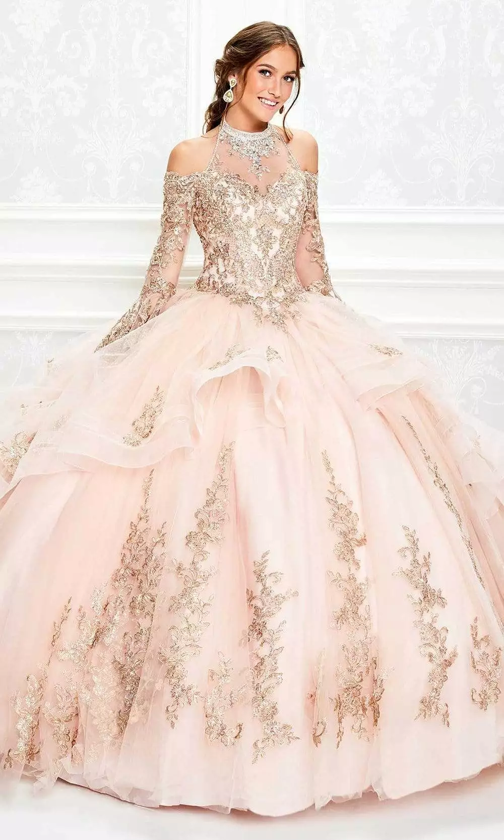 Princesa By Ariana Vara - PR11927 Beaded Appliqued High Halter Gown 3 Princesa By Ariana Vara - PR11927 Beaded Appliqued High Halter Gown