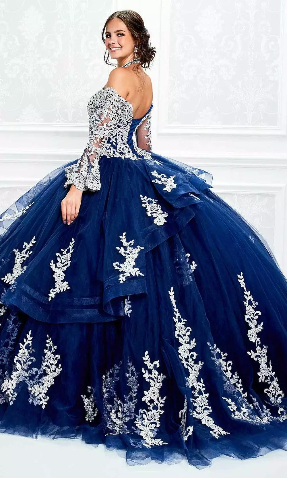 Princesa By Ariana Vara - PR11927 Beaded Appliqued High Halter Gown 4 Princesa By Ariana Vara - PR11927 Beaded Appliqued High Halter Gown - Image 2