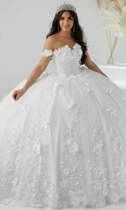 Quinceanera Collection 26024 - Floral Appliqued Quinceanera