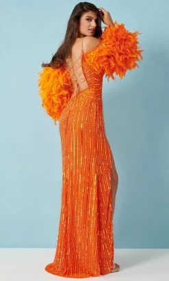 Rachel Allan 70315 - Feather Sleeve Sequin Prom Dress -Wedding Dresses shop online rachel allan 70315 feather sleeve sequin prom dress special occasion dress 31716104306771