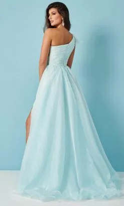 Rachel Allan 70366 - One Sleeve Ruched Bodice Prom Gown -Wedding Dresses shop online rachel allan 70366 one sleeve ruched bodice prom gown special occasion dress 31722586243155