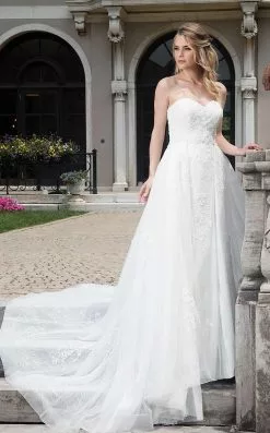 Rachel Allan Bridal - M638 Strapless Mermaid Gown With Overskirt