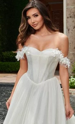 Rachel Allan Bridal RB5015 - Off Shoulder Corseted Bridal Gown -Wedding Dresses shop online rachel allan bridal rb5015 off shoulder corseted bridal gown bridal dresses 32221674111059