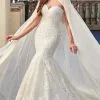 Rachel Allan - M781 Embroidered Lace Mermaid Wedding Gown With Cape 2 Rachel Allan - M781 Embroidered Lace Mermaid Wedding Gown With Cape -Wedding Dresses shop online rachel allan m781 embroidered lace mermaid wedding gown with cape wedding dresses 10 white 28789055914067
