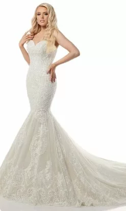 Rachel Allan - M781 Embroidered Lace Mermaid Wedding Gown With Cape 14 Rachel Allan - M781 Embroidered Lace Mermaid Wedding Gown With Cape -Wedding Dresses shop online rachel allan m781 embroidered lace mermaid wedding gown with cape wedding dresses 27951419654227