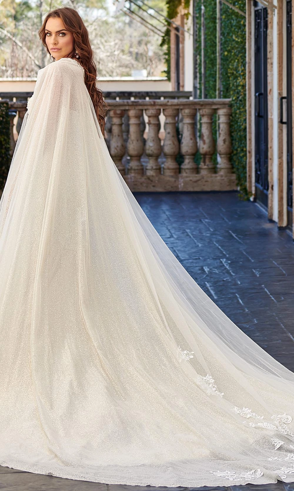 Rachel Allan - M781 Embroidered Lace Mermaid Wedding Gown With Cape 4 Rachel Allan - M781 Embroidered Lace Mermaid Wedding Gown With Cape - Image 2