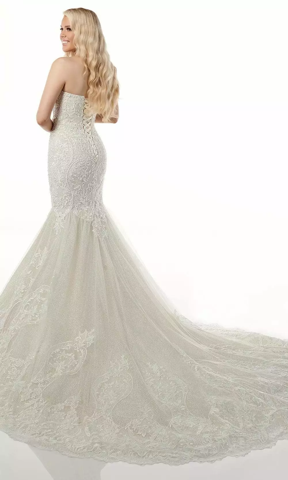 Rachel Allan - M781 Embroidered Lace Mermaid Wedding Gown With Cape 8 Rachel Allan - M781 Embroidered Lace Mermaid Wedding Gown With Cape - Image 6