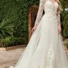 Rachel Allan - M786 Classic Tulle Embroidered Bridal Dress -Wedding Dresses shop online rachel allan m786 classic tulle embroidered bridal dress bridal dresses 0 ivory 28500047167571