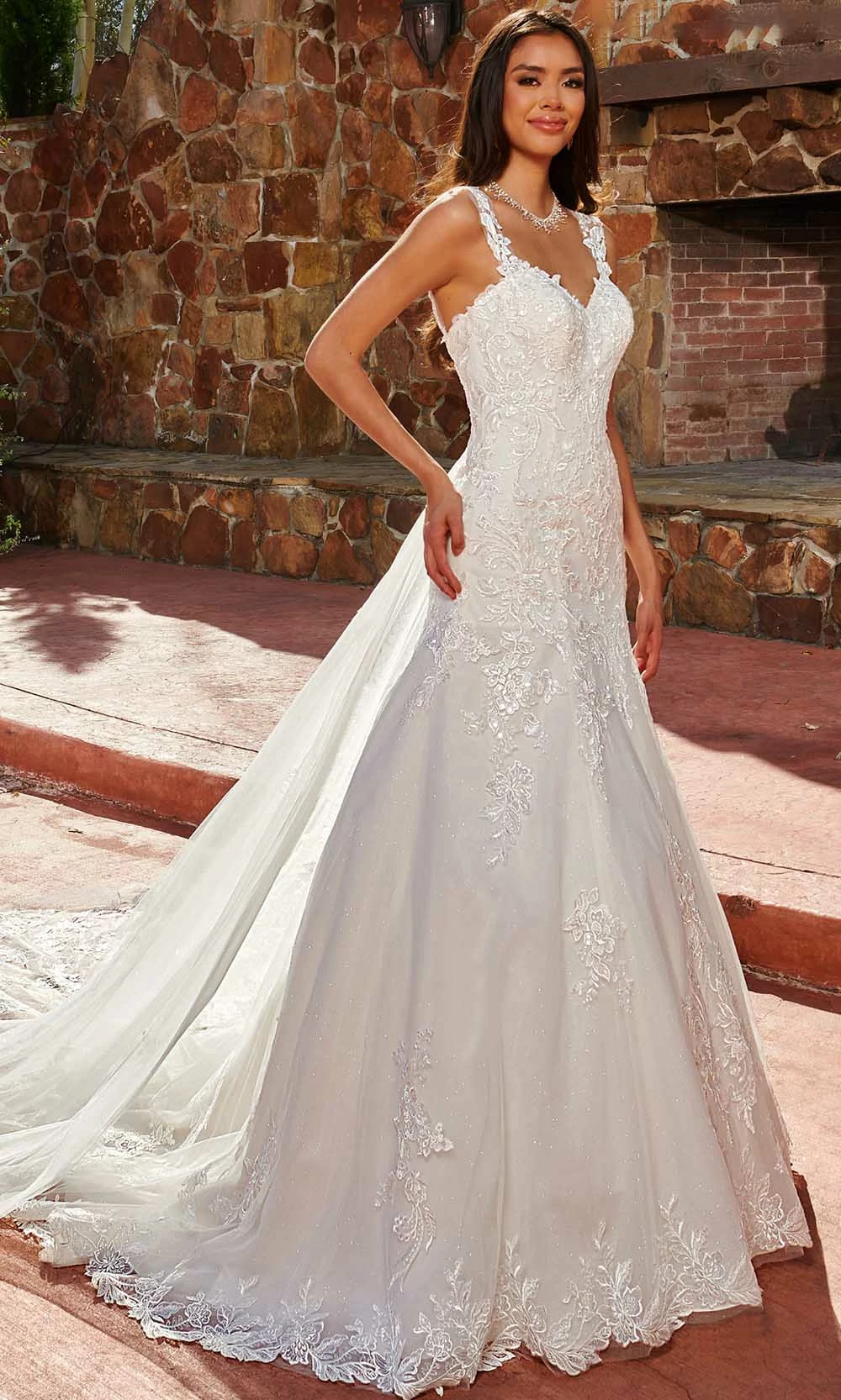 Rachel Allan Bridal Rachel Allan M825 - Applique-Ornate Trumpet Bridal Gown 3 Rachel Allan Bridal Rachel Allan M825 - Applique-Ornate Trumpet Bridal Gown