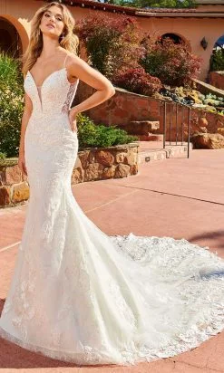 Rachel Allan Bridal Rachel Allan M826 - Deep V-Neck Lace Bridal Gown