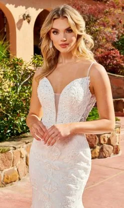 Rachel Allan Bridal Rachel Allan M826 - Deep V-Neck Lace Bridal Gown -Wedding Dresses shop online rachel allan m826 deep v neck lace bridal gown special occasion dress 30763677778003