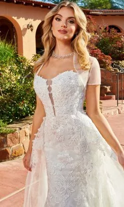 Rachel Allan Bridal Rachel Allan M828 - Strapless Lace Bridal Gown With Overskirt -Wedding Dresses shop online rachel allan m828 strapless lace bridal gown with overskirt bridal dress 30763704975443