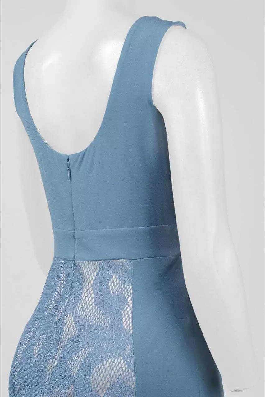 Sangria - DWHGC93 Sleeveless Lace Panel Gown 5 Sangria - DWHGC93 Sleeveless Lace Panel Gown - Image 3