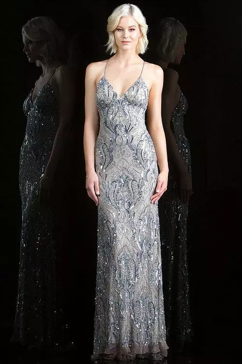 SCALA - 48710 Gorgeous Low Open Back Spaghetti Straps Evening Dress 5 SCALA - 48710 Gorgeous Low Open Back Spaghetti Straps Evening Dress - Image 3