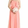 Aspeed Design - Scoop Neck Long A-line Evening Dress 1 Aspeed Design - Scoop Neck Long A-line Evening Dress -Wedding Dresses shop online scoop neck long a line evening dress dress xxs coral 5654886514745