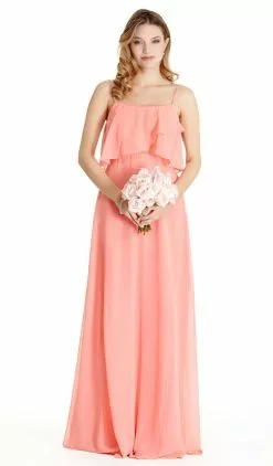 Aspeed Design - Scoop Neck Long A-line Evening Dress