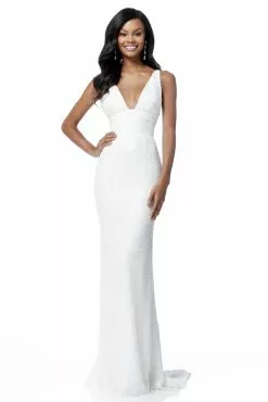 Sherri Hill - 51641 Beaded Fitted Long Sheath Dress