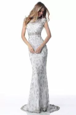 Sherri Hill - 51949 Beaded High Neck Sheath Dress