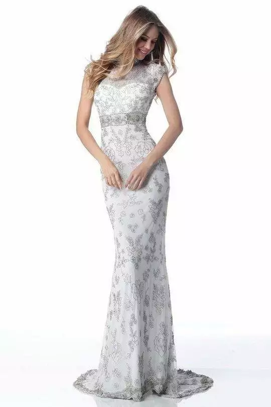 Sherri Hill - 51949 Beaded High Neck Sheath Dress 3 Sherri Hill - 51949 Beaded High Neck Sheath Dress