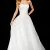 Sherri Hill - 52341 Strapless Floral Appliqued A Line Tulle Dress -Wedding Dresses shop online sherri hill 52341 strapless floral appliqued a line tulle dress prom dresses 00 ivory 11936476495955