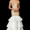 Sherri Hill - 52347 Cap Sleeved Off Shoulder Tiered Mermaid Dress