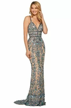 Sherri Hill - 53136 Sequined Deep V-Neck Sheath Dress 15 Sherri Hill - 53136 Sequined Deep V-Neck Sheath Dress -Wedding Dresses shop online sherri hill 53136 sequined deep v neck sheath dress evening dresses 13653015789651