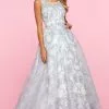 Sherri Hill - 53545 Illusion Beaded Ball Gown Dress -Wedding Dresses shop online sherri hill 53545 illusion beaded ball gown dress prom dresses 00 ivory blue 13725008822355