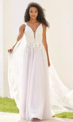 Sherri Hill - 54859 Floral Lace Cascade Gown