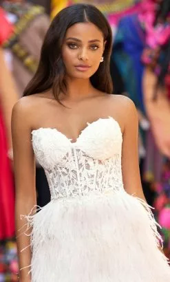 Sherri Hill 55472 - Feathered Appliqued Evening Dress -Wedding Dresses shop online sherri hill 55472 feathered appliqued evening dress long dresses 32067702063187