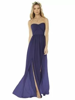 Social Bridesmaids By Dessy Strapless Gown In Midnight 8159