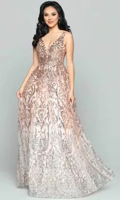 Sparkle Prom By Da Vinci 72167 - Sequin-Ornate A-Line Prom Gown