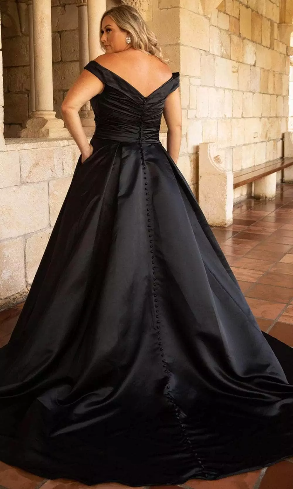 Sydney's Closet Bridal - SC5257 Off Shoulder Satin Bridal Gown 4 Sydney's Closet Bridal - SC5257 Off Shoulder Satin Bridal Gown - Image 2